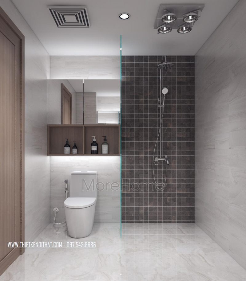 Thiết kế phòng tắm căn hộ chung cư Ngoại Giao Đoàn Bắc Từ Liêm Hà Nội